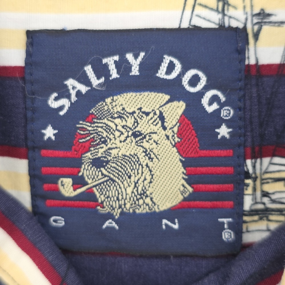 Vintage Hawaiian Shirt Salty Dog Gant M Striped Nautical Sailboat Imperial USA - Picture 3 of 9